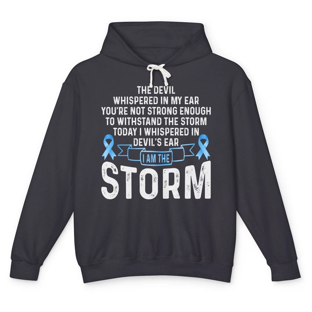 The Storm Retro Warrior Prostate Cancer Month Blue Ribbon Unisex Lightweight Hoodie