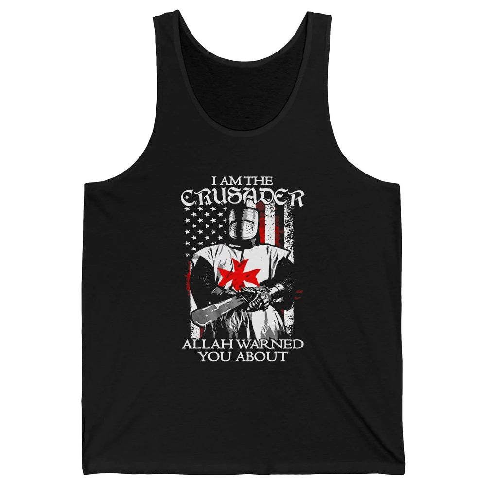 US Flag Knight Templar I'm Crusader Allah Warned You About Unisex Jersey Tank