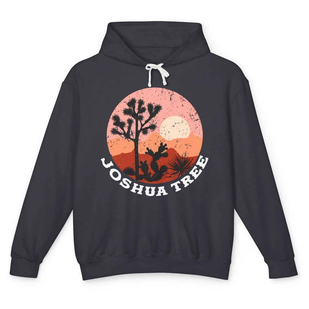 Vintage Desert Sunset Joshua Tree Hippie Girl Inspirational Unisex Lightweight Hoodie