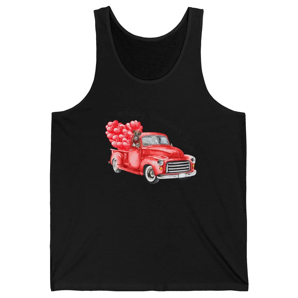 Boxer On Heart Truck Happy Valentines Day Boxer Dog Lovers Unisex Jersey Tank