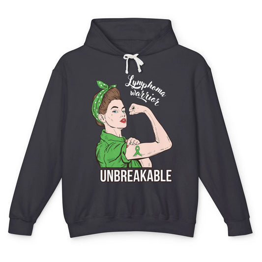 Lymphoma Cancer Warrior Unbreakable Power Women Awareness Unisex Lightweight Hoodie