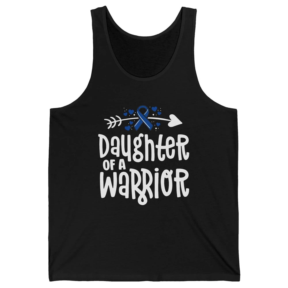 Warrior Daughter Colon Cancer Colorectal Dark Blue Ribbon Unisex Jersey Tank