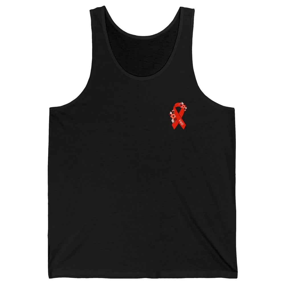 Von Willebrand Disease Awareness VWD Floral Red Ribbon Unisex Jersey Tank