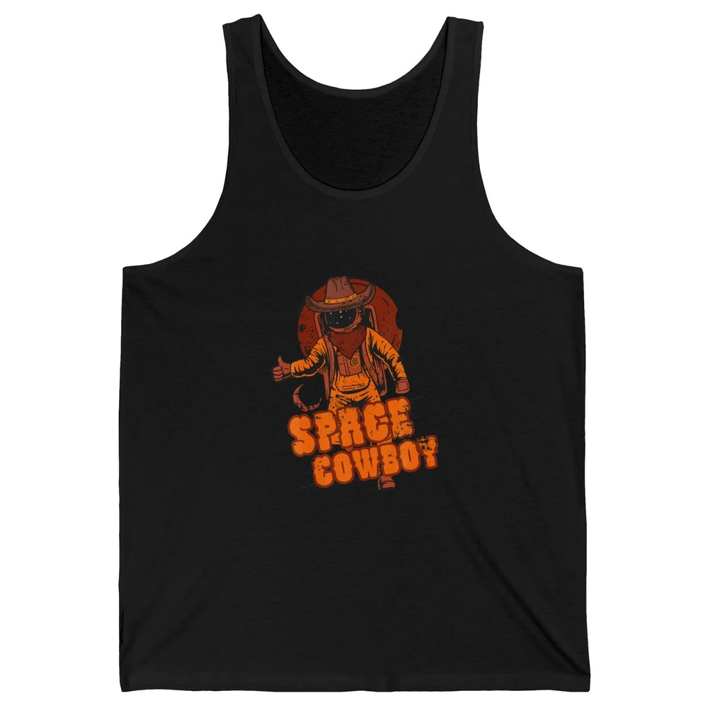 Retro Space Cowboy Cowgirl Rodeo Horse Astronaut Western Unisex Jersey Tank