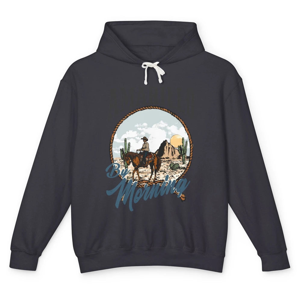 Retro Desert Cowboy Riding Horse Amarillo By Morning Western Unisex Lightweight Hoodie