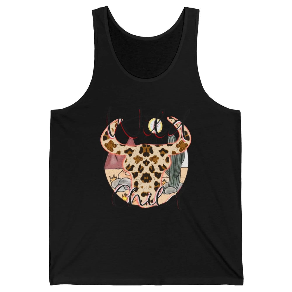 Boho Bull Skull Wild Child Desert Cactus Western Country Unisex Jersey Tank