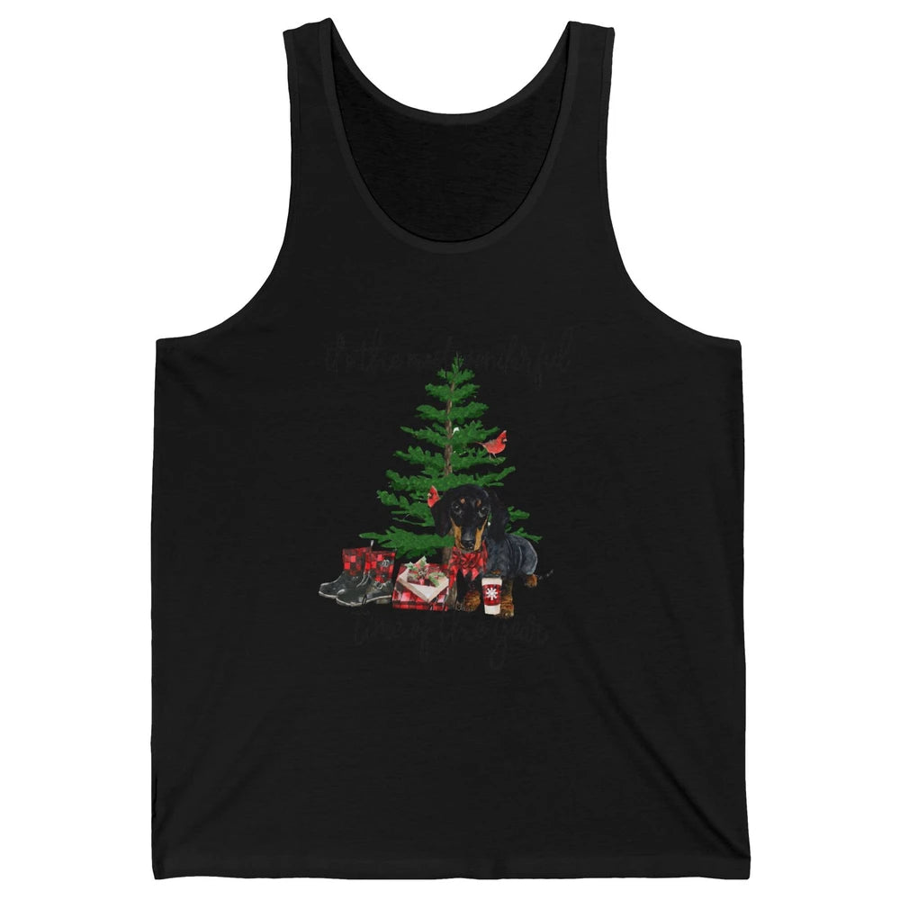 Dachshund Christmas Tree The Most Wonderful Time Of The Year Unisex Jersey Tank