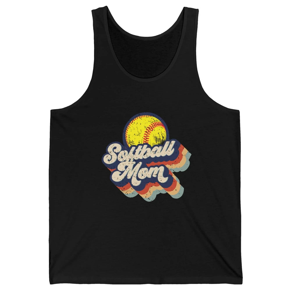 Retro Softball Mom Catcher Pitcher Mothers Softball Player Unisex Jersey Tank