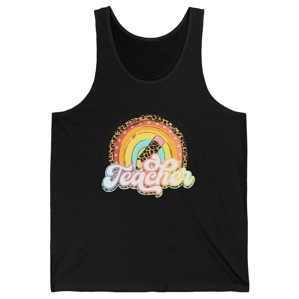 Teacher Life Love Inspire Motivate Appreciation Gift Rainbow Unisex Jersey Tank