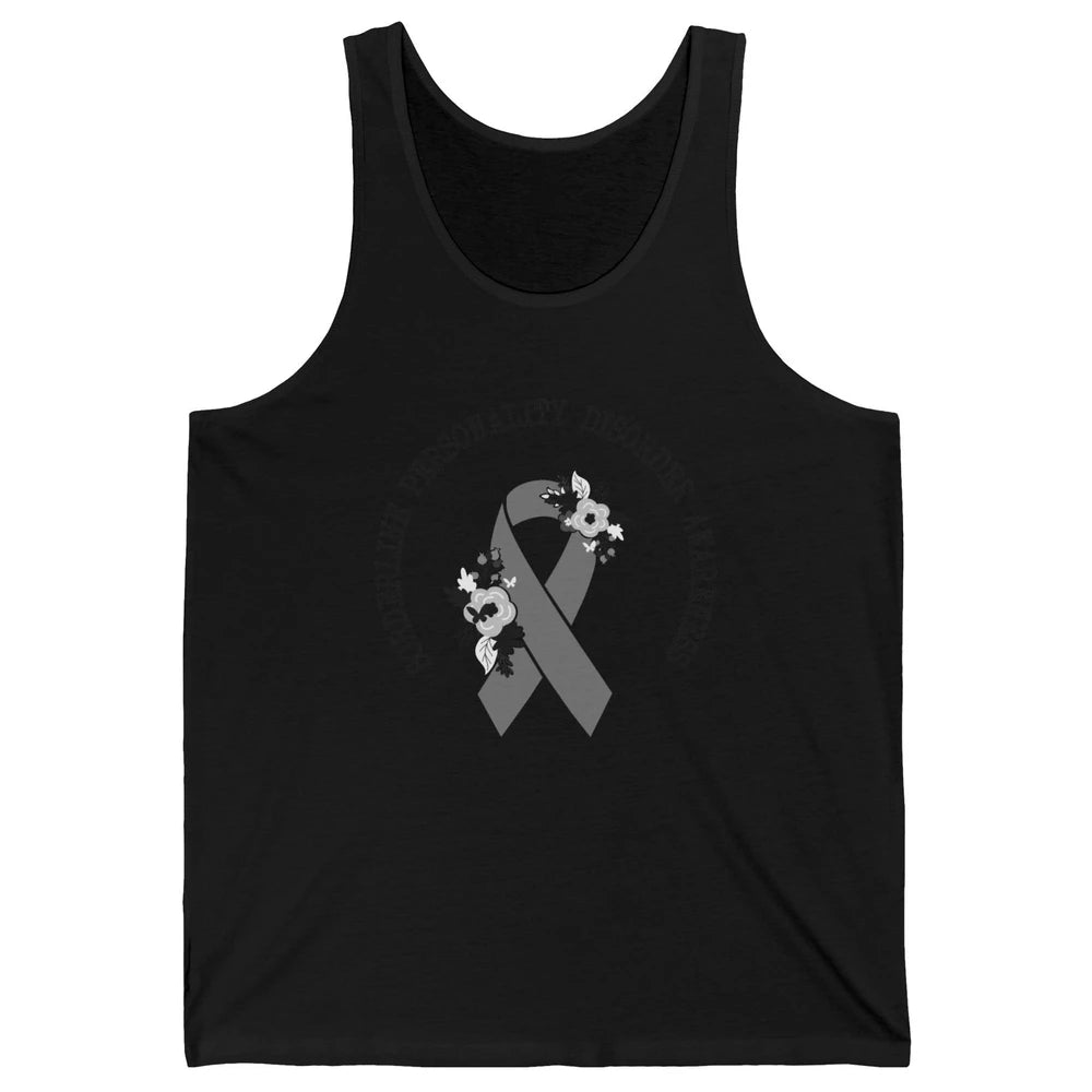 Borderline Personality Disorder Awareness BPD Gray Ribbon Unisex Jersey Tank