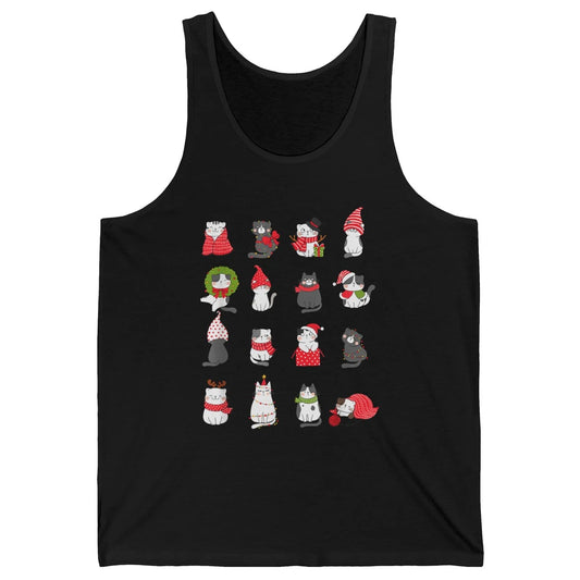 Merry Christmas Meowy Cat Cute Santa Hat Kitten Xmas Kawaii Unisex Jersey Tank