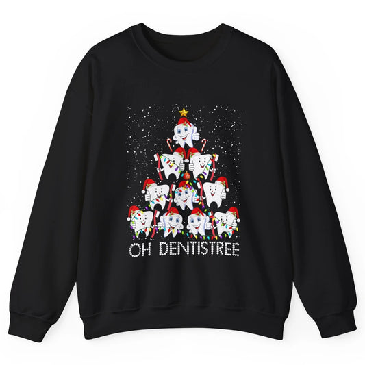 Merry Christmas Dentistree Xmas Tree Lights Dentist Teeth Unisex Crewneck Sweatshirt