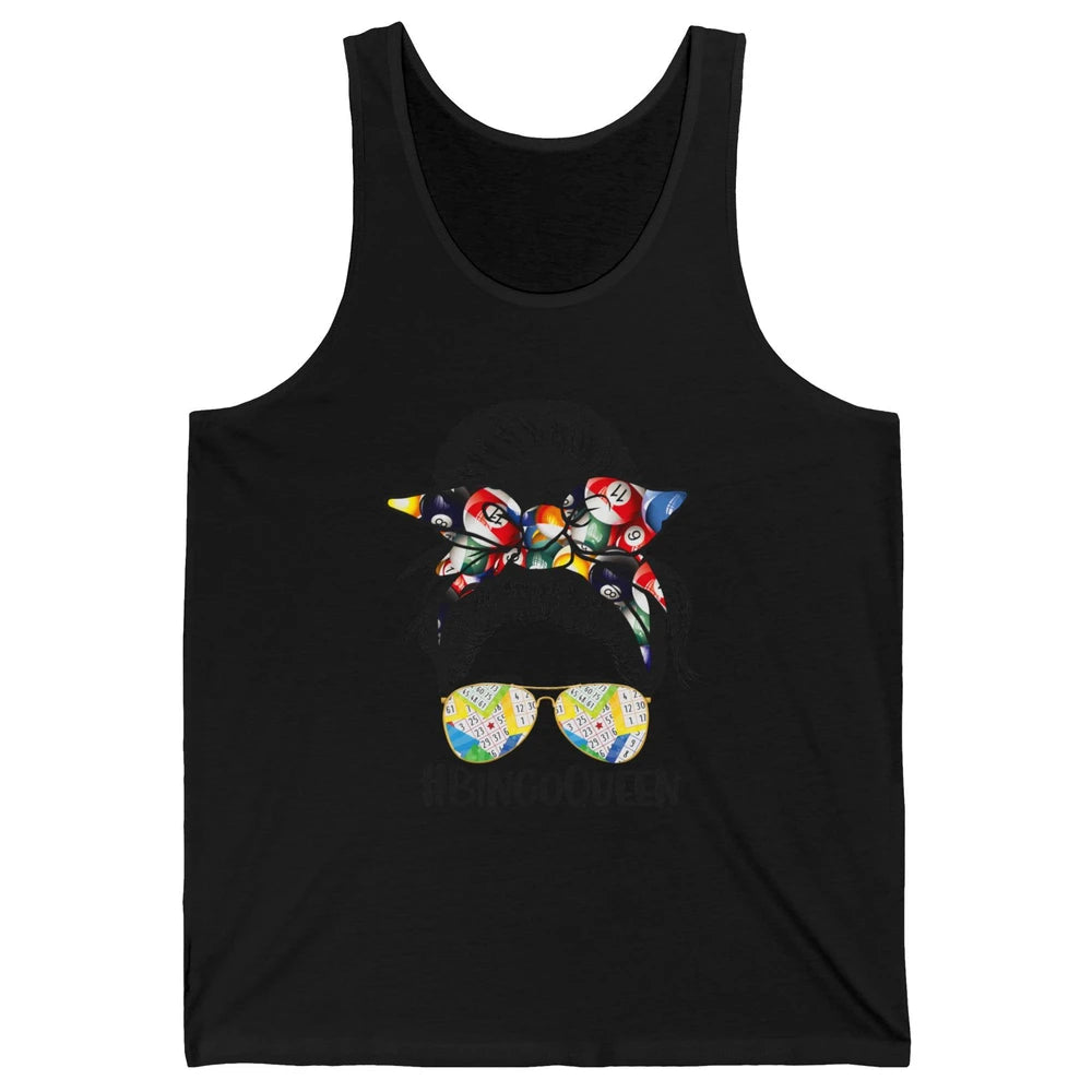 Bingo Life Messy Bun Bandana Gambling Lucky Bingo Player Unisex Jersey Tank