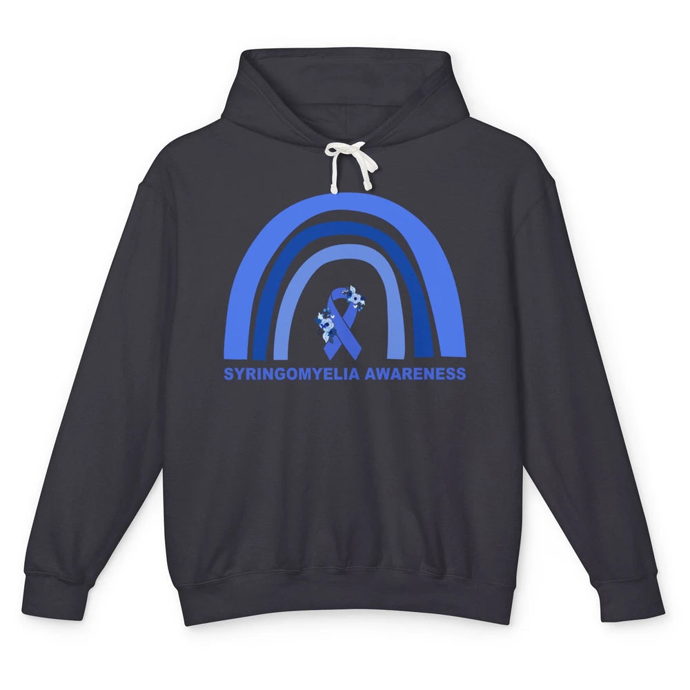 Syringomyelia Awareness Floral Blue Ribbon Rainbow Unisex Lightweight Hoodie