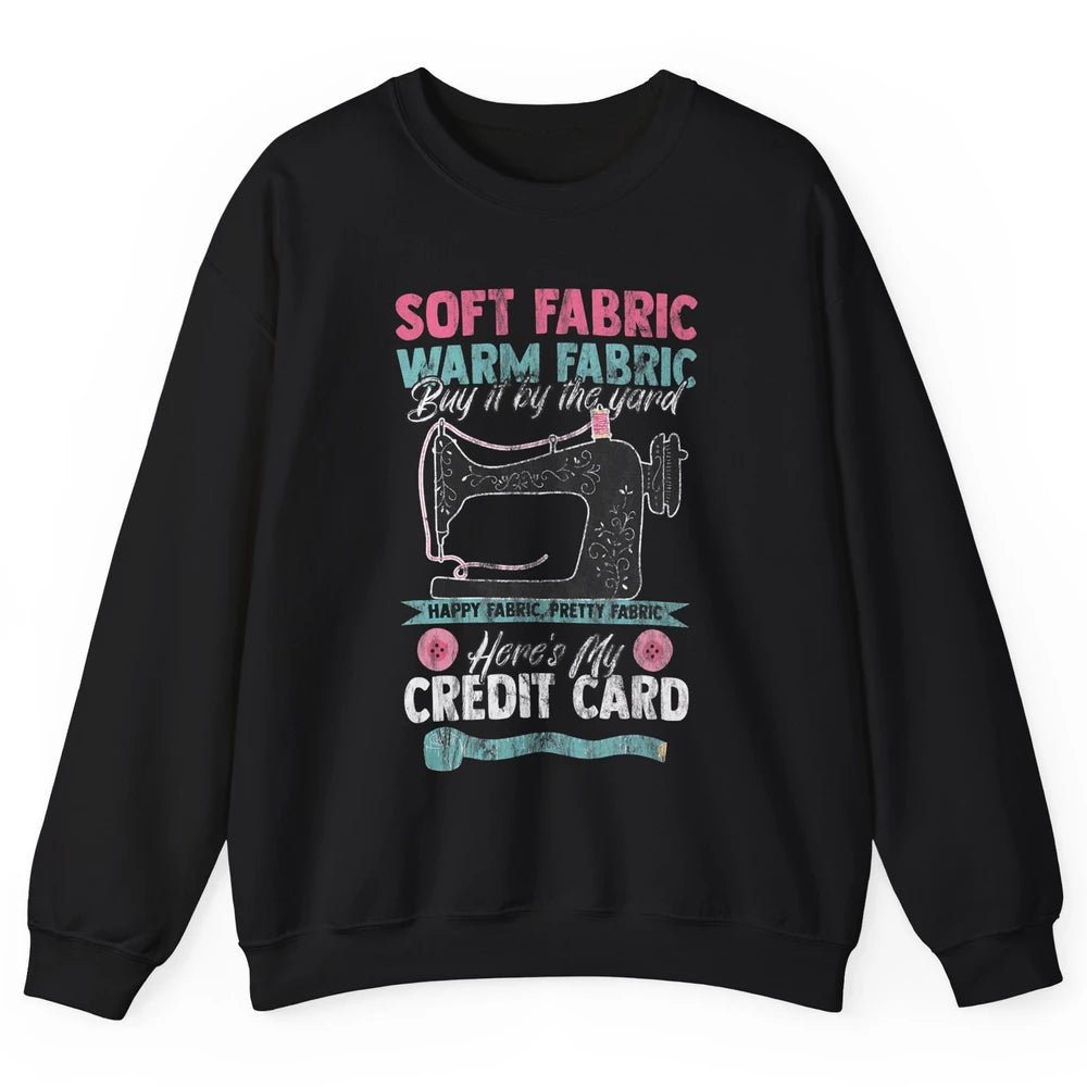 Soft Fabric By The Yard Sewing Machine Quilting Crafting Unisex Crewneck Sweatshirt