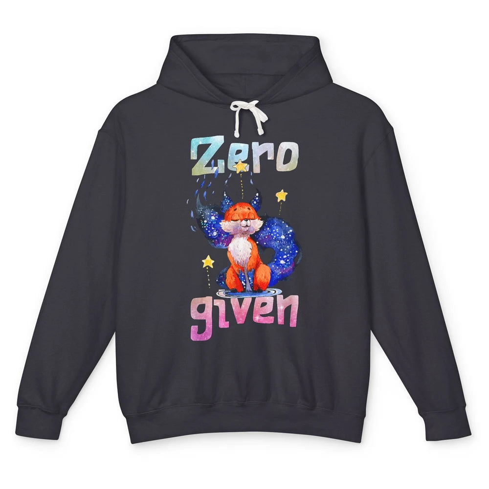 Funny Zero Fox Given Cute Watercolor Animal Sarcastic Foxes Unisex Lightweight Hoodie