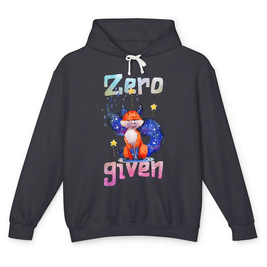 Funny Zero Fox Given Cute Watercolor Animal Sarcastic Foxes Unisex Lightweight Hoodie