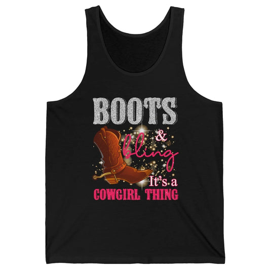 Western Country Cowgirl Thing Boots Bling Women Rodeo Cowboy Unisex Jersey Tank