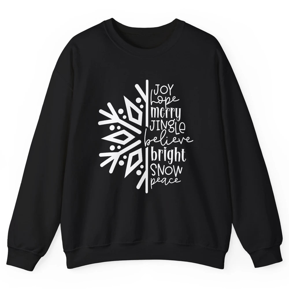 Snowflakes Christmas Joy Hope Merry Jungle Christmas Lovers Unisex Crewneck Sweatshirt