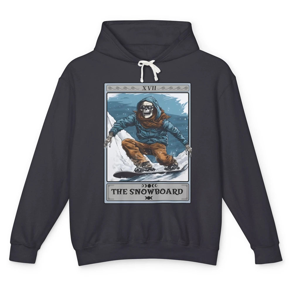 Skeleton The Snowboard Tarot Card Halloween Snowboarder Life Unisex Lightweight Hoodie