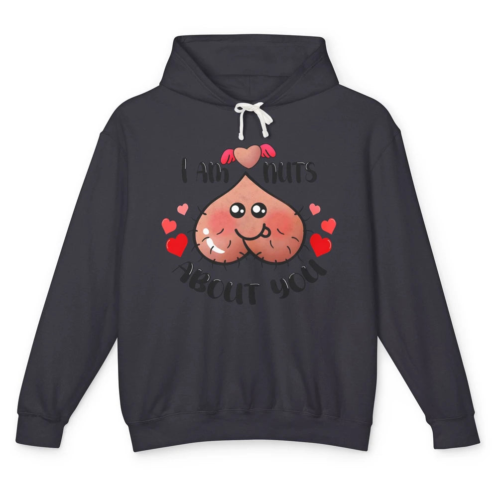 Funny Ball I'm Nut About You Happy Valentine Day Anniversary Unisex Lightweight Hoodie