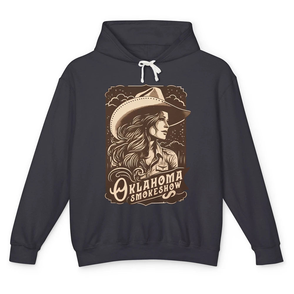 Retro Cowgirl Oklahoma Smokeshow Western Country Small Town Unisex Lightweight Hoodie