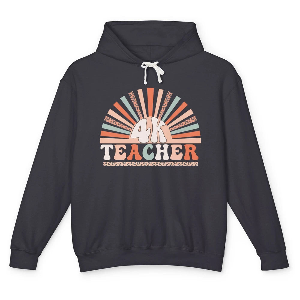 Retro 4k Teacher Kindergarten Back to School Pre-K Teacher Unisex Lightweight Hoodie