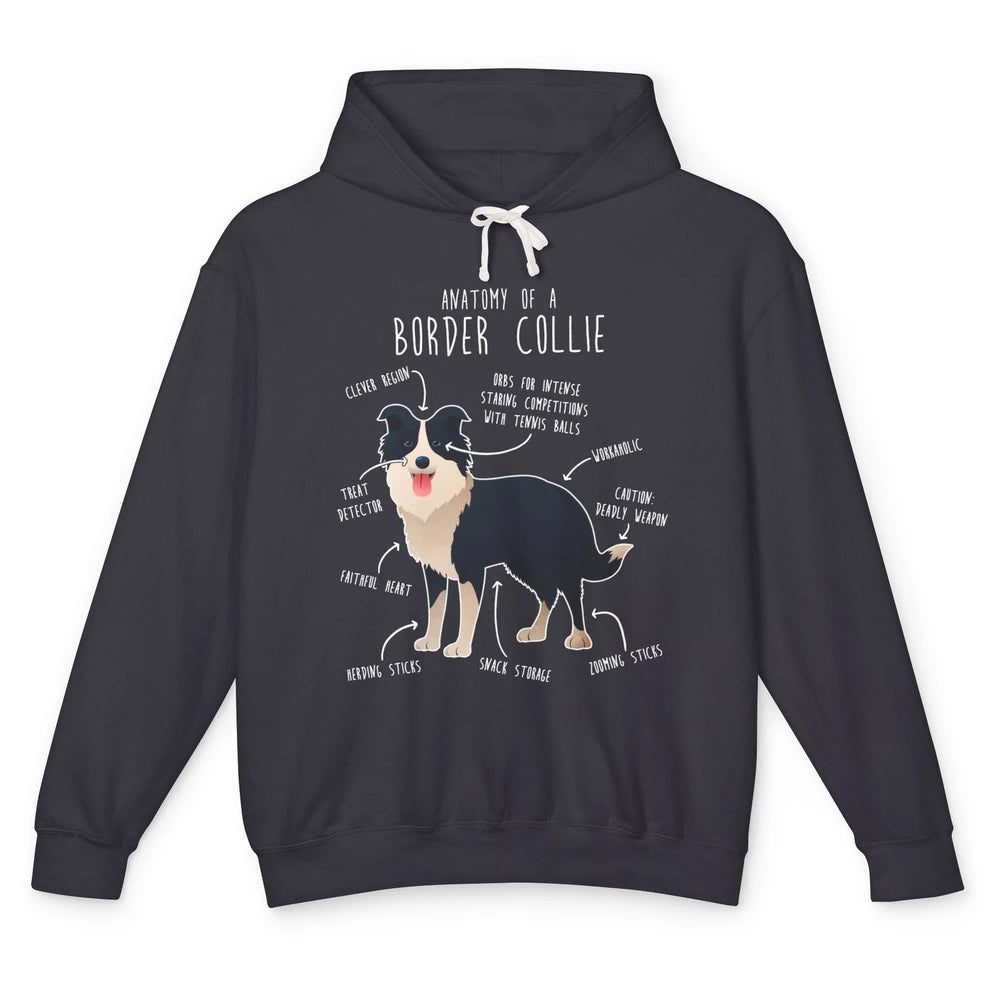 Funny Anatomy Of Border Collie Dog Anatomy Dog Mom Gift Unisex Lightweight Hoodie