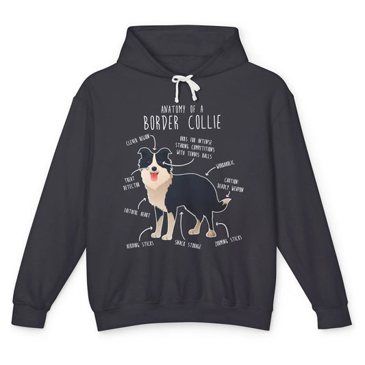 Funny Anatomy Of Border Collie Dog Anatomy Dog Mom Gift Unisex Lightweight Hoodie