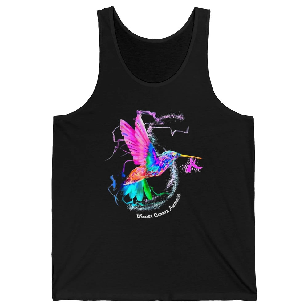 Breast Cancer Awareness Hummingbird Sunflower Pink Ribbon Unisex Jersey Tank