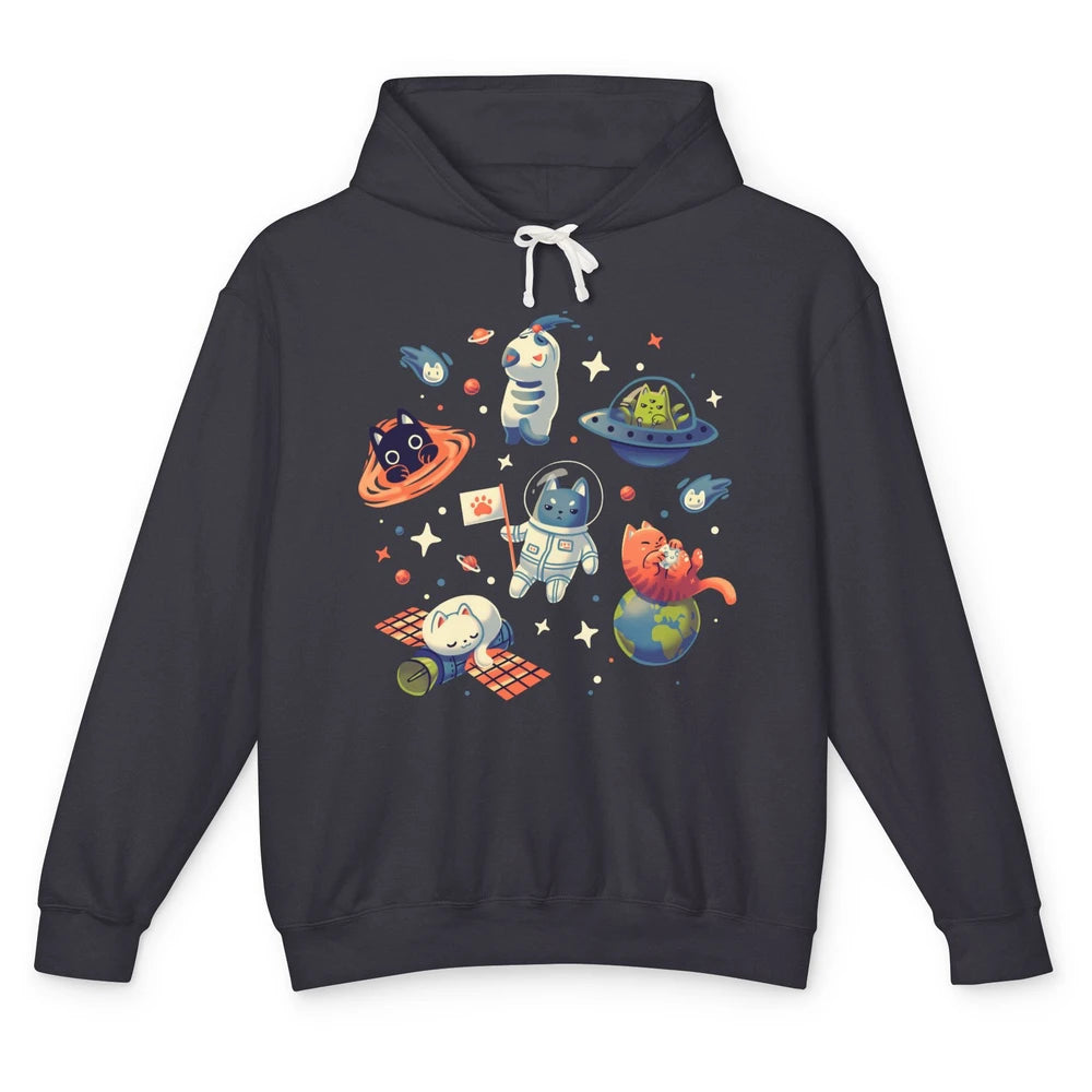 Funny Catronaut Cat Astronaut Deep In Space Cosmic Astrocat Unisex Lightweight Hoodie