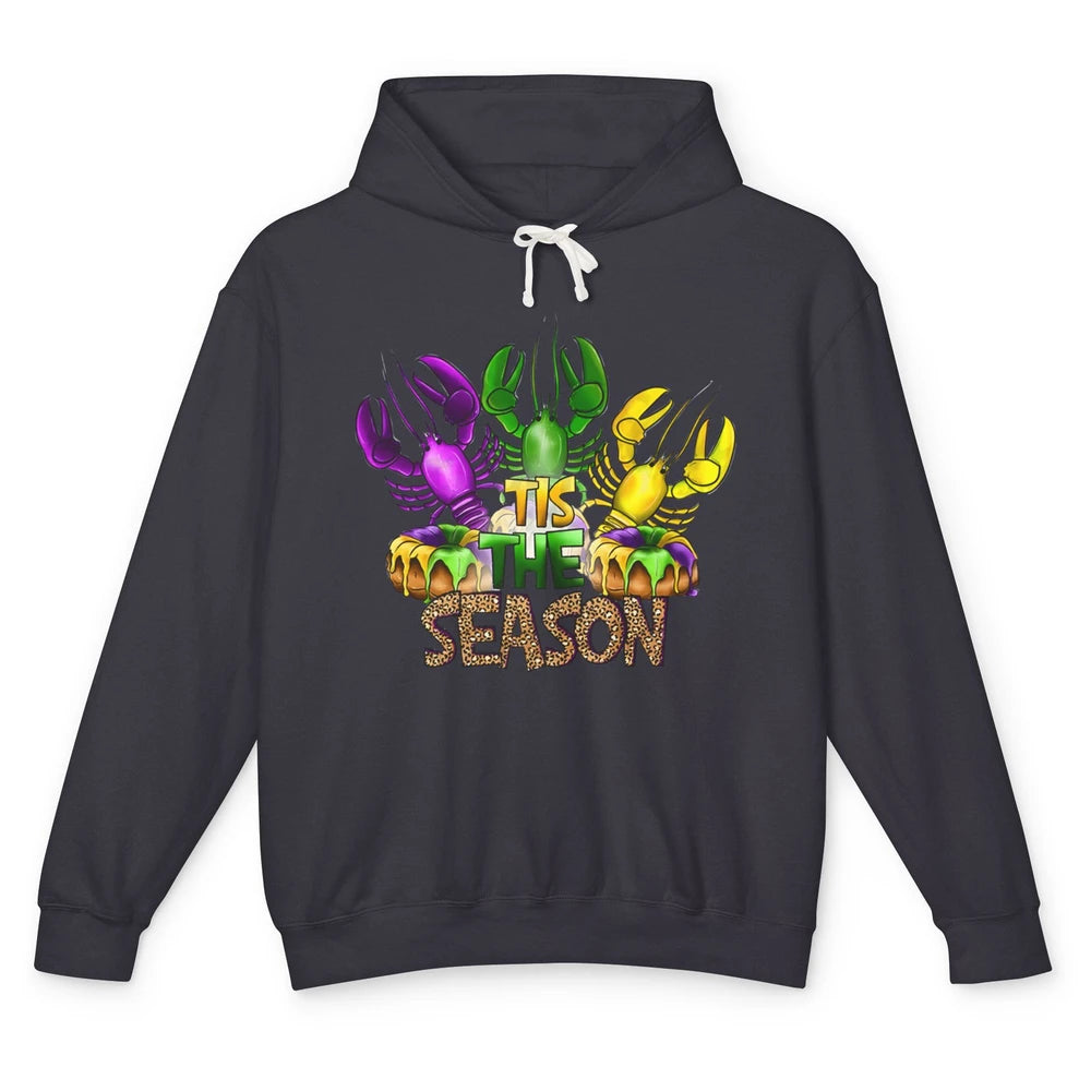 Mardi Gras Crawfish Tis The Season New Orleans Carnivals Unisex Lightweight Hoodie