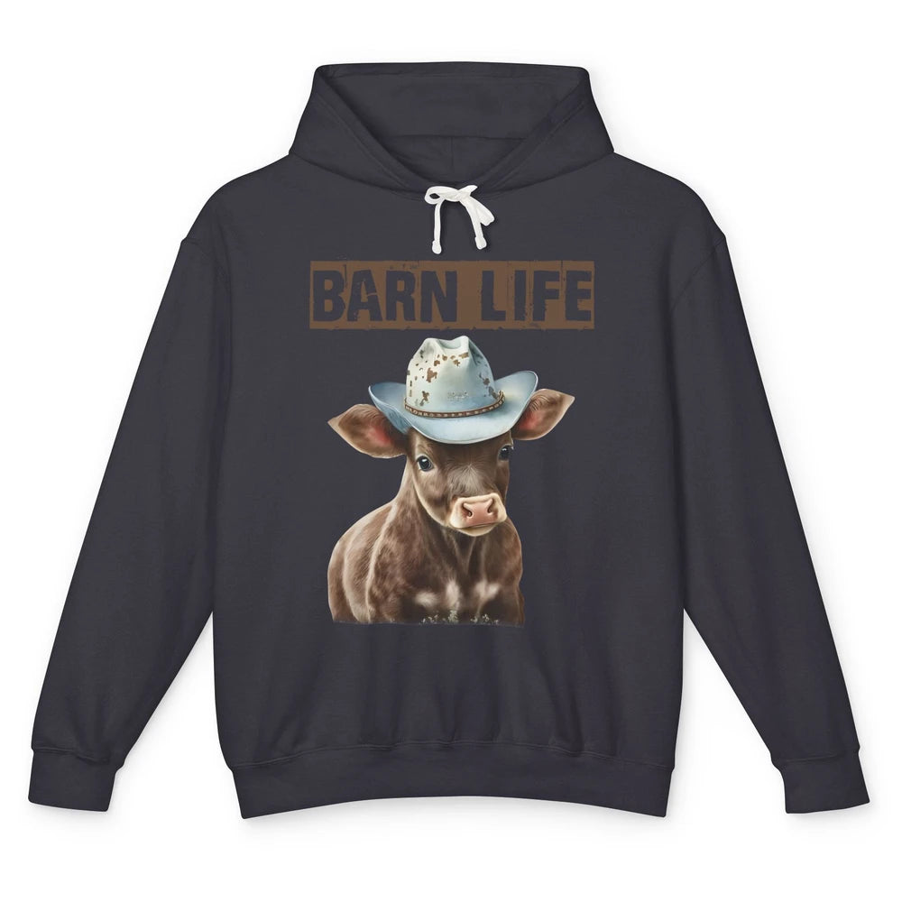 Cute Cow Barn Life Cowboy Hat Little Cowboy Western Boy Unisex Lightweight Hoodie