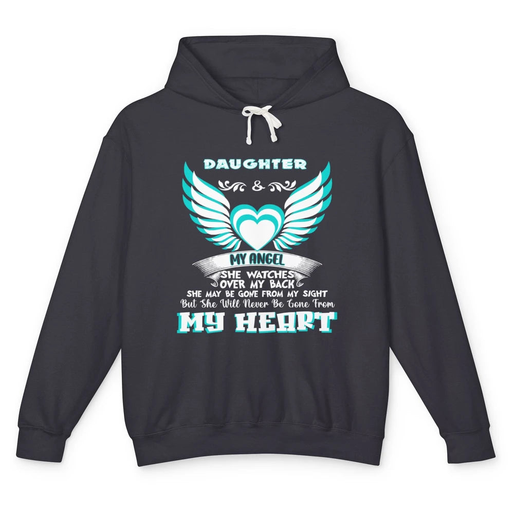 Angel Guardian She Watch Over My Back My Daughter In Heaven Unisex Lightweight Hoodie