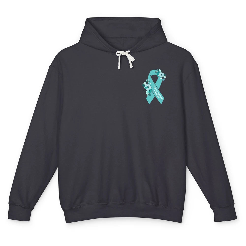 22q11.2 Deletion Syndrome Awareness Floral Teal Rainbow Unisex Lightweight Hoodie