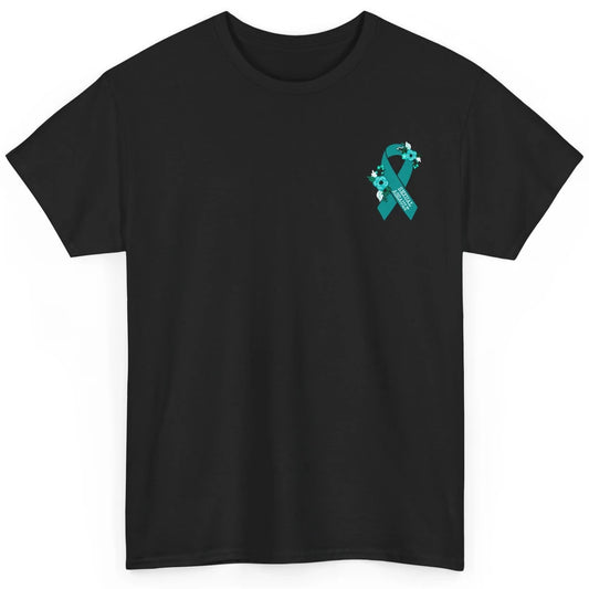 Sexual Assault Awareness Floral Teal Ribbon Awareness Gift Classic Unisex T-Shirt