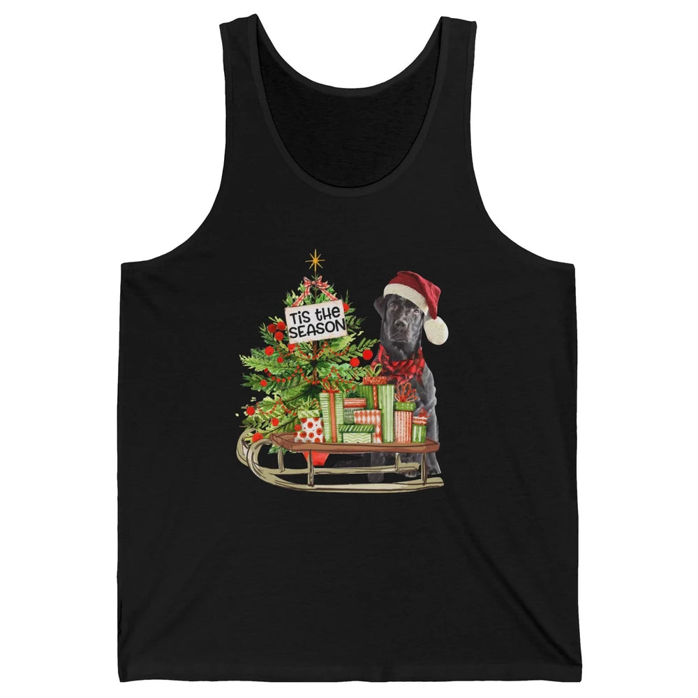 Black Labrador Christmas Tree Tis The Season Black Lab Mom Unisex Jersey Tank