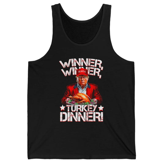 Funny Trump Winner Turkey Dinner Thanksgiving Donald Trump President Republican Political Humor Unisex Jersey Tank