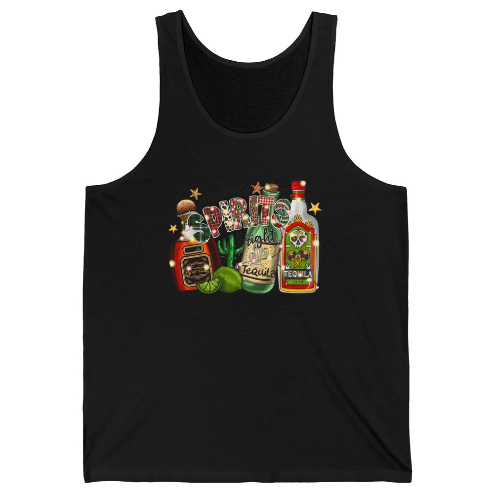 Making Spirits Bright Christmas Drinks Tequila Western Xmas Unisex Jersey Tank