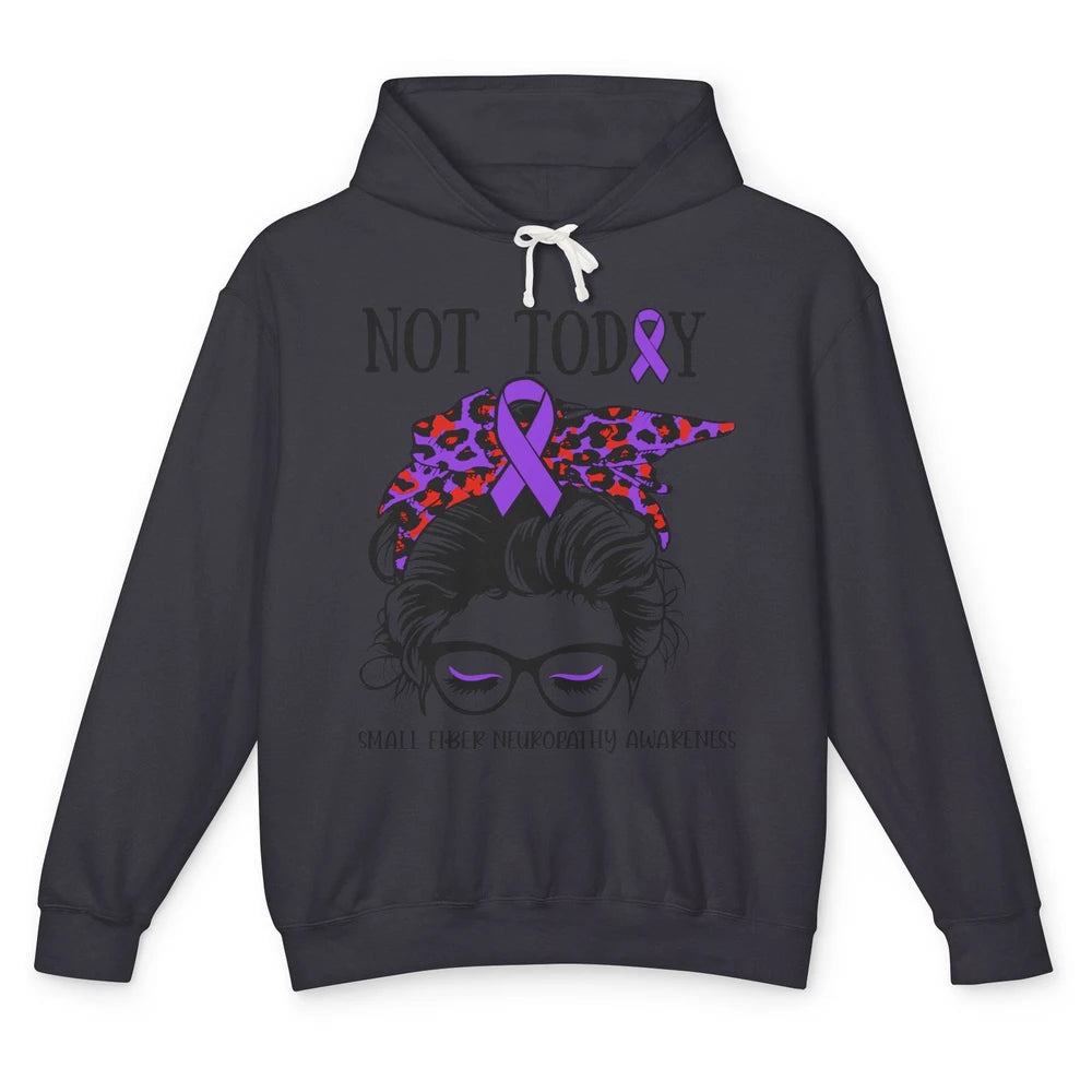 Small Fiber Neuropathy Awareness Ribbon Messy Bun Not Today Unisex Lightweight Hoodie