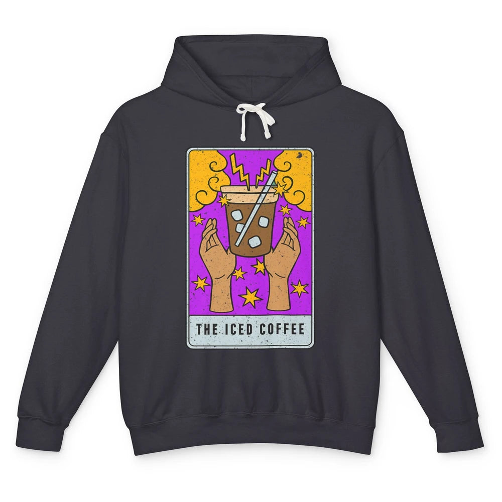 The Iced Coffee Witch Latte Tarot Card Mystical Halloween Unisex Lightweight Hoodie