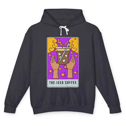 The Iced Coffee Witch Latte Tarot Card Mystical Halloween Unisex Lightweight Hoodie