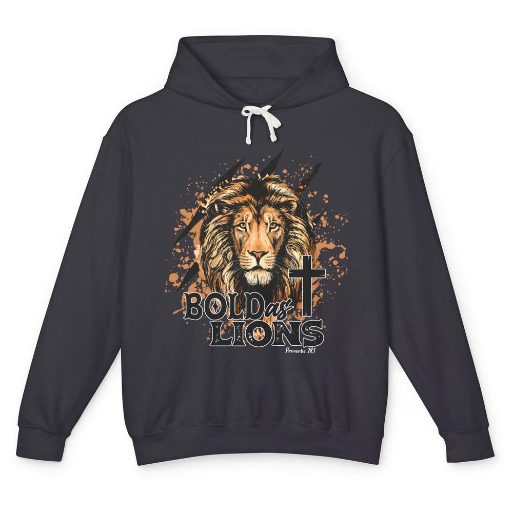 Bold As Lion Of Judah Bible Verse Christian Faith Religious Unisex Lightweight Hoodie