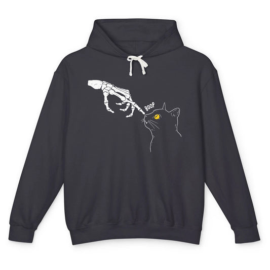 Skeleton Spooky Boop Cat Skeleton Cat Funny Cat Lovers Gift Unisex Lightweight Hoodie