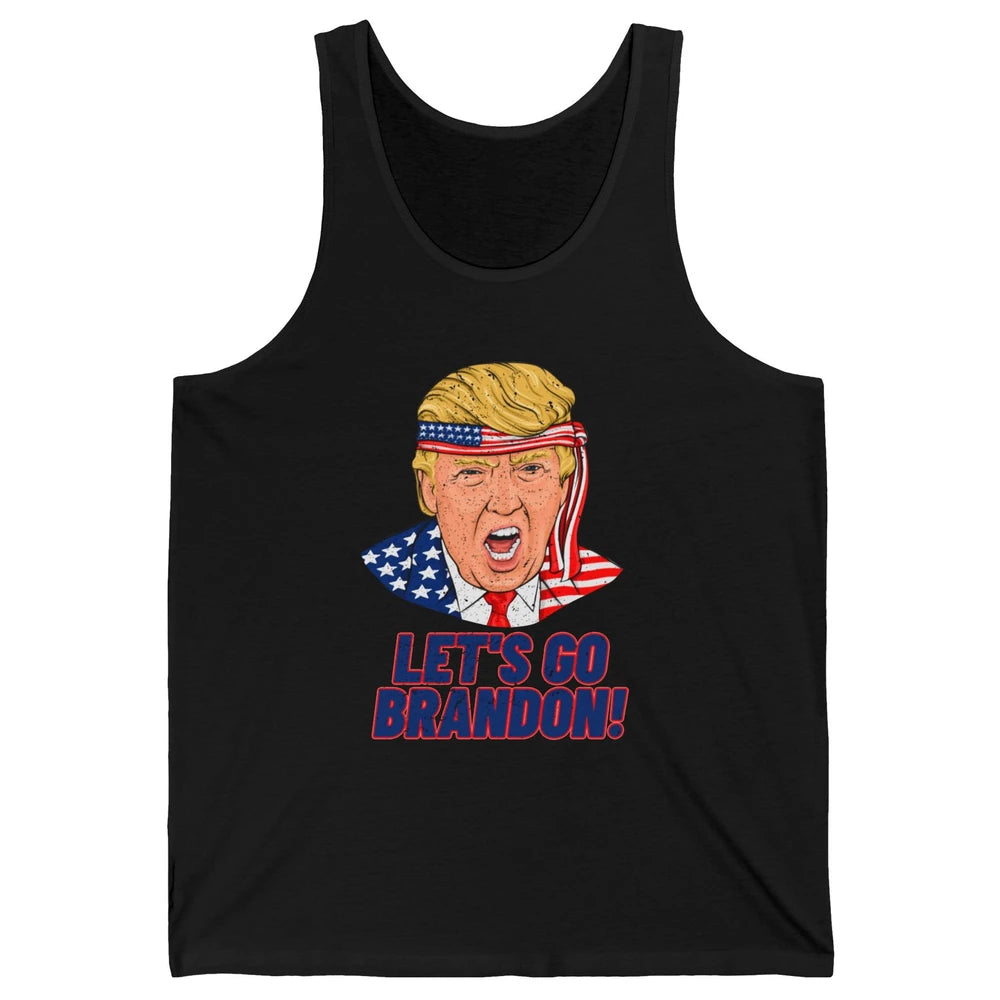 US Flag Trump Let's Go Bran-don Conservative Anti Liberal Unisex Jersey Tank