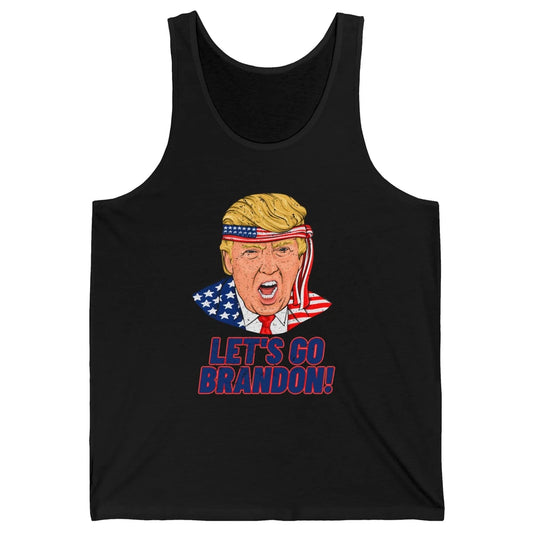 US Flag Trump Let's Go Bran-don Conservative Anti Liberal Unisex Jersey Tank