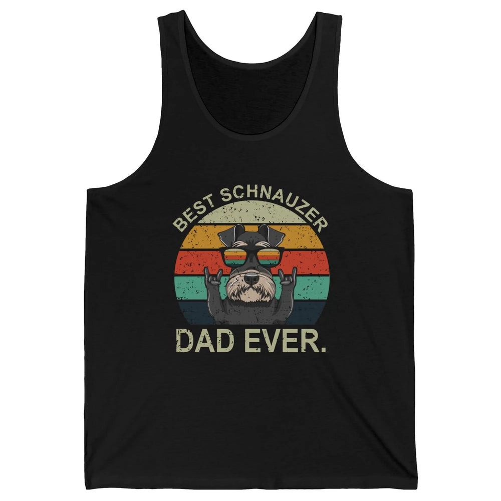 Vintage Sunset Best Schnauzer Dad Ever Father's Day Unisex Jersey Tank