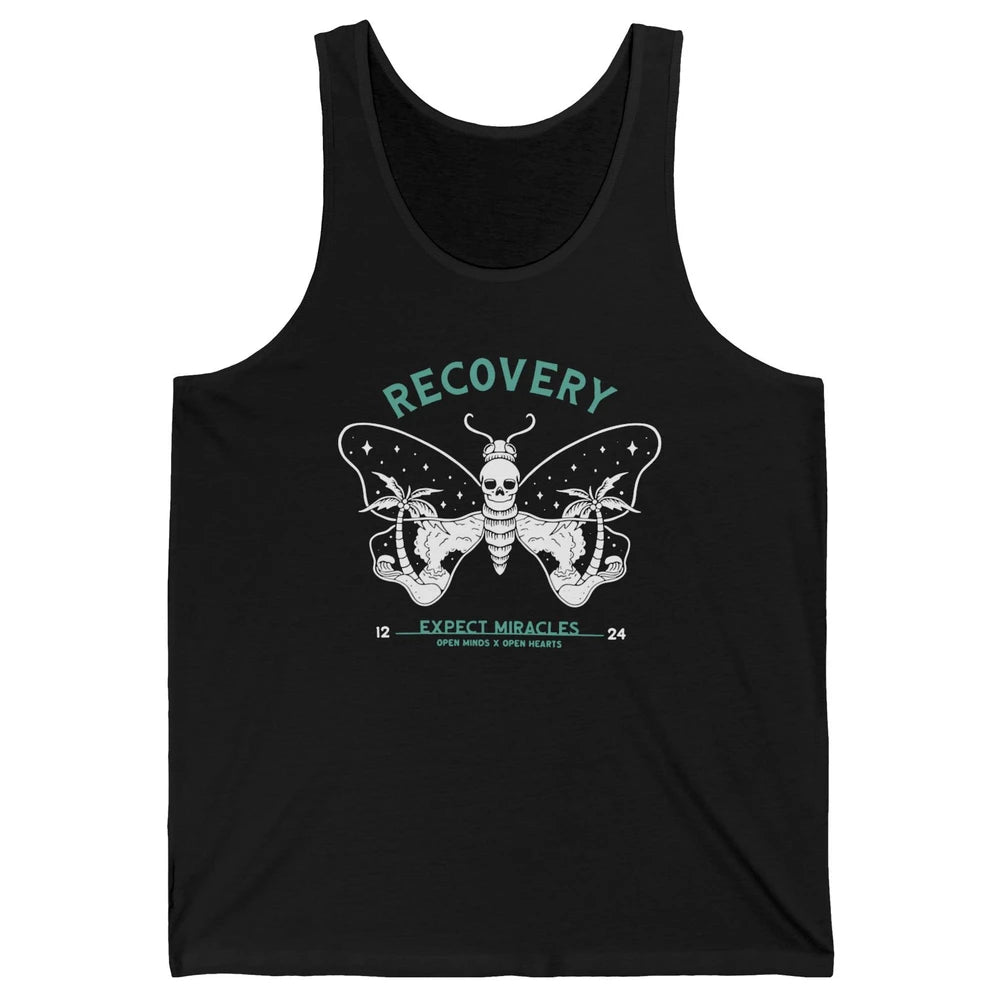 Butterfly Skull Skeleton Addiction Recovery Awareness Gothic Unisex Jersey Tank