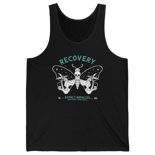 Butterfly Skull Skeleton Addiction Recovery Awareness Gothic Unisex Jersey Tank