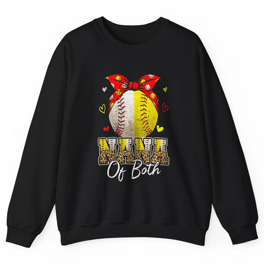 Women Baseball Softball Nana Of Both Mothers Day Sports Game Unisex Crewneck Sweatshirt